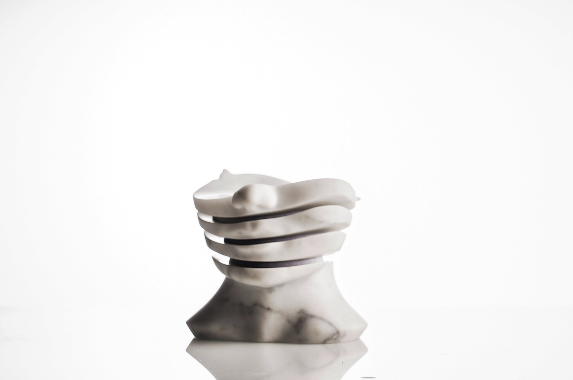 Artsy dishes: the first Carrara marble tableware set in the shape of a bust has been created