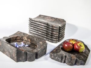 Hartea: Joseba Lekuona Yaben has created a marble dinner service from a piece of the La Concha railing